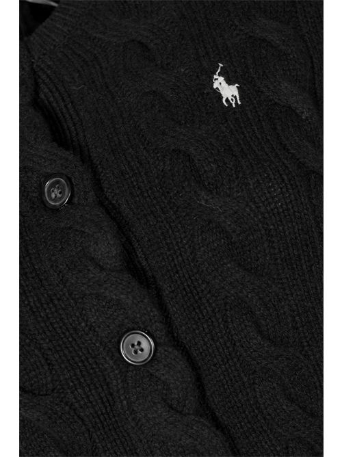 Cardigan a trecce in lana e cashmere Black POLO RALPH LAUREN | 211972104005